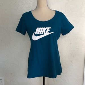 Nike Blue/Teal Athletic T Shirt Large